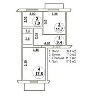 2 комнатная квартира в центре Батайска 2200 т.р. 