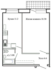 1 комнатная квартира в  Батайске 39 м2
